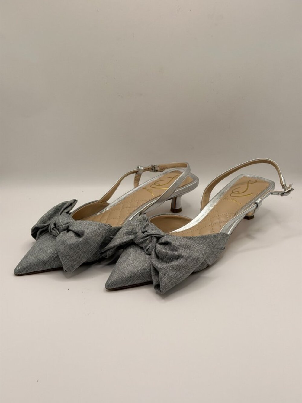 Sam Edelman Women's Treena Grey Bow Heel Pumps Sz 6